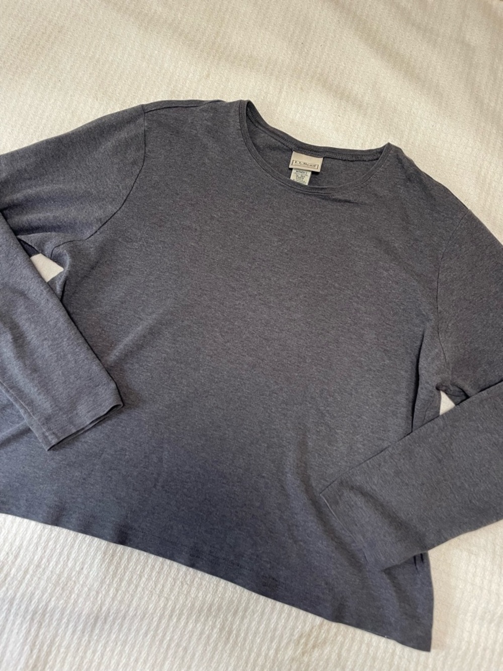 Vintage LL Bean long sleeve cotton tee layering Gorpcore capsule comfy gray XL